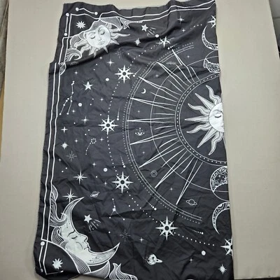 Tapiz Sol Celestial Luna Colgante de Pared Decoración Astrología Negro Blanco 50x60 pulgadas Foto 1 de 4