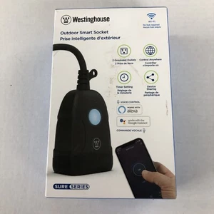 Westinghouse 94031 Sure Series Wi-Fi Dual Outdoor Plug Smart 2-Outlets, Black - Picture 1 of 5