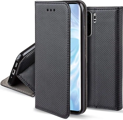 CUSTODIA LIBRO PER HUAWEI P30 PRO - COVER SMART MAGNET CASE NERO - Immagine 1 di 4