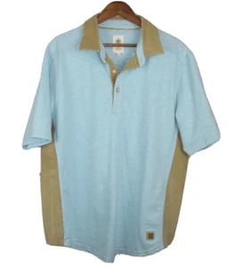 The Territory Ahead Men's size L Light Blue and Beige Corduroy Polo Shirt - Picture 1 of 7