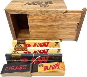Juego de papeles de caja de almacenamiento rodante de madera RAW - Imagen 1 de 9