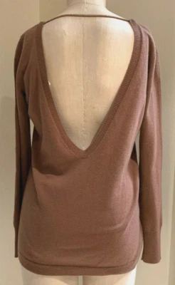 Suéter Brunello Cucinelli V Espalda Marrón Chocolate Cachemira Monilli NUEVOS ETIQUETAS Talla S Foto 1 de 4