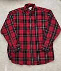 Ll Bean Men?S Flannel Plaid Long Sleeve Button Up Shirt 100% Cotton Size Large L