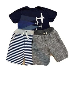 Lot Of 3- Boys Sz 7/8- 1 Blue Short Osh Kosh, 1 Gray Short Gap, 1 Shirt Gymboree - Picture 1 of 3