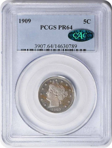 1909 Liberty Nickel PR64 PCGS (CAC) Cover