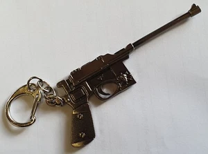 Collectible Model Mauser Semi Automatic Gun Keyring Solid Metal 8cm UK Seller - Picture 1 of 3