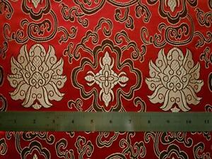 Faux Silk Brocade (Fortune Flower) Jacquard Damask Kimono Fabric Material BL2