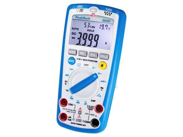 P 3690 Digitaler Multimeter LCD (4000) VDC: 400m/4/40/400/600V ±3% PEAKTECH - Bild 1 von 1