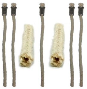 5 3/8 Stainless Wick Holder 5' 3/16" Hollow Cotton Wick Rock Jar Oil Candle USA - Picture 1 of 5