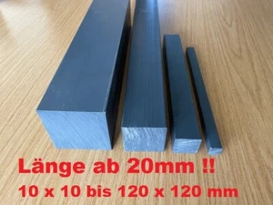 PVC Vierkant Zuschnitt Vierkantstab Leiste Stab Länge ab 20mm!! grau Kunststoff - Bild 1 von 12