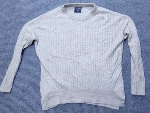 Abercrombie & Fitch Sweater Men's M Cream Ribbed Knit Preppy Hip Hop - Picture 1 of 6