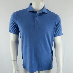 tasc Bamboo Short Sleeve Polo Shirt Mens Size M Blue Organic Cotton Blend - Picture 1 of 9