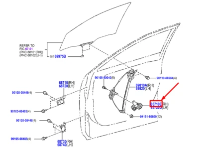 LEXUS NX MK1 Front Right Door Window Control Motor 8571078030 NEW GENUINE - Image 1 of 2