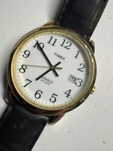 Timex EZ Reader Gold Case New Battery Indiglo Runs Good - Picture 1 of 7