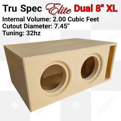 GP CAR AUDIO TRU SPEC ELITE Prefab Dual 8" Subwoofer Enclosure Box Sundown X
