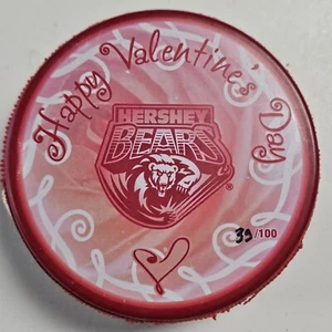 HERSHEY BEARS Happy Valentines Day hockey puck AHL Pink holiday Limited To 100 2 - Picture 1 of 2