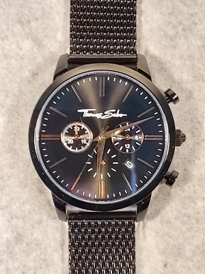 Thomas Sabo Men's Rebel Spirit Black Stainless-Steel Watch WA0247 New Battery - image 1 of 4