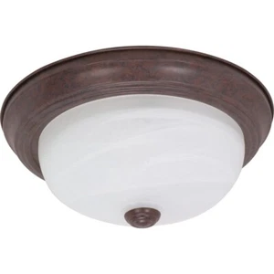 Nuvo Lighting 2 Light 13" Flush Mount Alabaster Glass - 60-206 - Picture 1 of 1