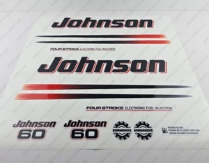 Johnson 60 HP Four Stroke EFI 2002-2006 White Cowling Outboard Decals Set - Picture 1 of 6