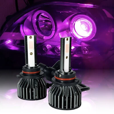 2x 9006 LED Headlight Bulb COB Chip Bright Pink Purple Light Mitsubishi Lancer - Image 1 of 4