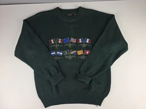 Vintage Structure Sweater Oversized M Mountain Climbing Flags Heavyweight 90s - Picture 1 of 9