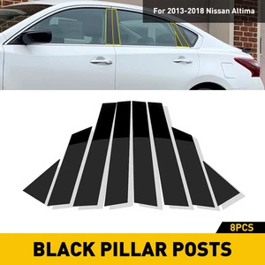 8 Black Pillar Posts For 2013-2018 Nissan Altima Door Trim Cover Car Accessories - Picture 1 of 12