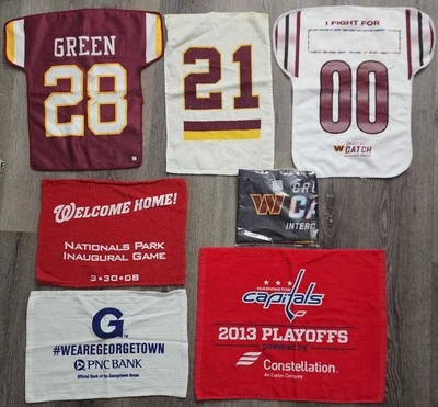 Lote de 7 - Toallas de recuerdo promocionales deportivas DC - Sean Taylor, Nacionales, Capitales + Foto 1 de 4