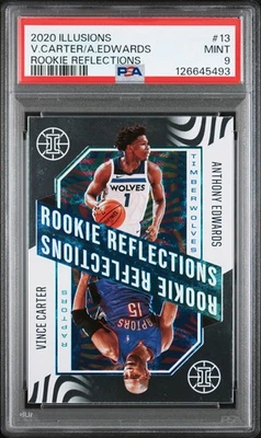 Vince Carter Anthony Edwards 2020 Panini Illusions RC Rookie Reflections PSA 9 - Image 1 of 3
