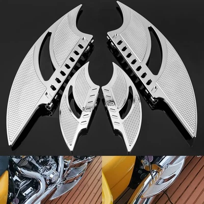 Front & Rear Footboards Floorboards Foot Pegs For Harley Touring Road King CVO - Imagem 1 de 4