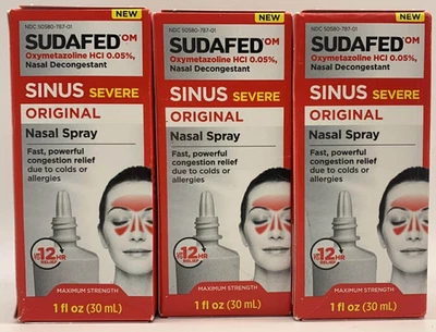 Spray nasal severo sinusal 3 piezas Sudafed OM ~ 1 OZ cada uno ~ CADUCIDAD 4/27 ~ ENVÍO RÁPIDO Foto 1 de 2