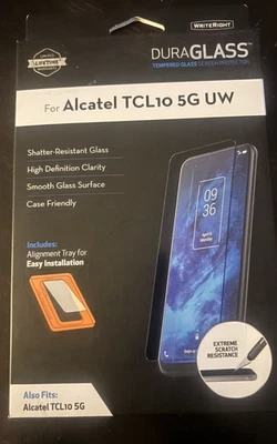 Duraglass 防碎屏幕保护膜 适用于阿尔卡特 TCL 10 5G UW & TCL10 5g — 第 1/2 张图片