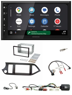 Kenwood DAB Bluetooth USB Lenkrad 2DIN Autoradio für Kia Picanto ab 11 AUX,USB m - Bild 1 von 4