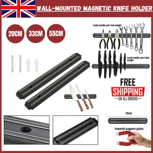 Wall-Mounted Magnetic Knife Holder - Strong Bar for Knives & Metal Utensils UK - Picture 1 of 19