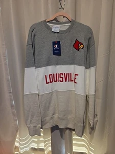 Chanpion Block Farbe Grau Weiß University Of Louisville Sweatshirt 2XL Neu mit Etikett - Bild 1 von 10
