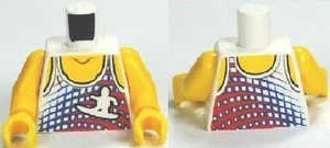 x1 NEW Lego Minifig Torso Body Boy / Girl w/ Tank Top with Surfer Silhouette - Picture 1 of 1