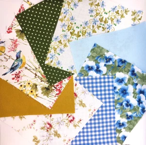 Charm Pack XS 5inch Moda Kaufman 16Stk. Songbirds Garden 12,7cm Patchworkstoff - Bild 1 von 4
