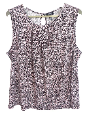 JONES NEW YORK 女式薄精细弹力聚乙烯背心多色动物印花 XL — 第 1/4 张图片