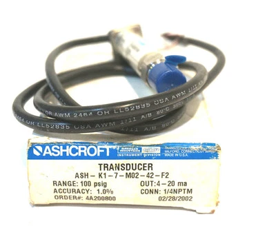 NEW ASHCROFT ASH-KI-7-MO2-42-F2 TRANSDUCER ASHKI7MO242F2 - Image 1 of 2