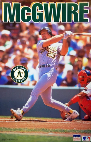 Mark McGwire PRIME ACTION (1992) Oakland A's Vintage Original MLB 22x34 POSTER Cover