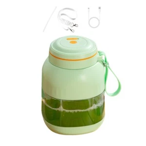 Tragbarer elektrischer Entsafter Mixer USB 800ML Obstmixer, grün - Bild 1 von 10