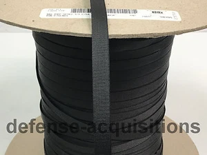 5 YARDS OF 3/8" Inch MilSpec Webbing Binding Ribbon MIL-T-5038J Grosgrain BLACK - Picture 1 of 6