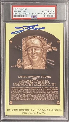 Jim Thome Signed Gold Plaque HOF Postcard Yellow Sox Indians Autograph PSA/DNA - Image 1 of 3