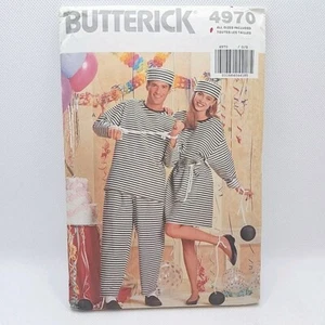 Butterick 4970 Inmate Jail Bird Prison Costume Sewing Pattern Size XS-L Uncut - Picture 1 of 8