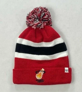 Unisex Miami Heat NBA Breakaway Cuff Knit Pom Hat 47 Brand BJ - Picture 1 of 2