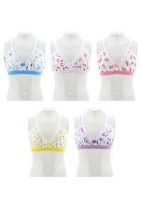 4 Teen Beginners Training Bras 100% Cotton Undershirts Sizes 8 10 12 14 15 16 - Picture 1 of 11