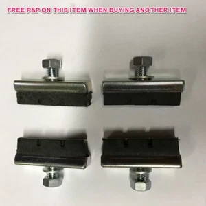 RALEIGH TWENTY RIDERS GET BETTER WET WEATHER BRAKING 4x LEATHER BRAKE SHOES - Picture 1 of 4