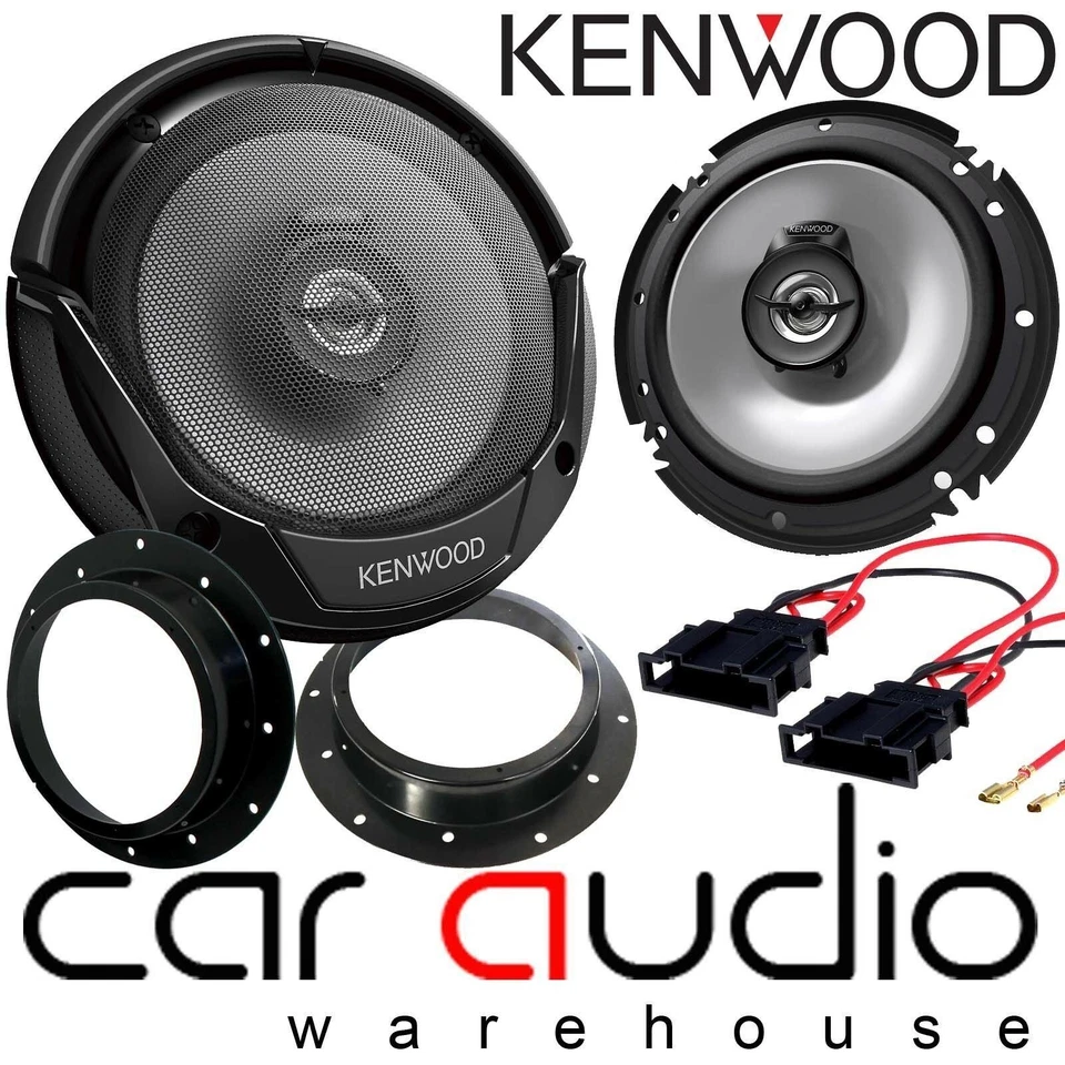 KENWOOD 600 Watts Front Door Speakers & Brackets fits VW Caddy Van MK3 2003 On - Image 1 of 1