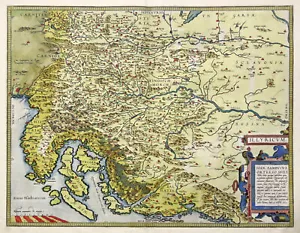 Kroatien Slowenien Illyrien Original Kupferstich Landkarte Ortelius 1579 - Bild 1 von 1
