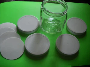 4- New 4” Golden Harvest Square Canister Jar LIDS + LINERS FAST SHIPPING - Picture 1 of 3