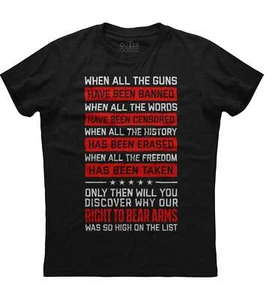 When All The Guns Have Been Banned, Men's New Patriotic Black T-shirt - Picture 1 of 1